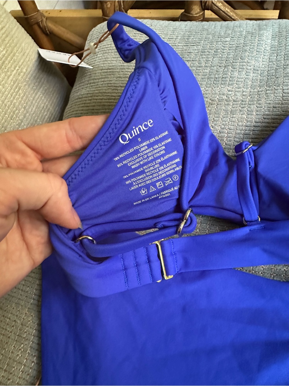 NWT Quince bikini set electric blue - Picture 5 of 5